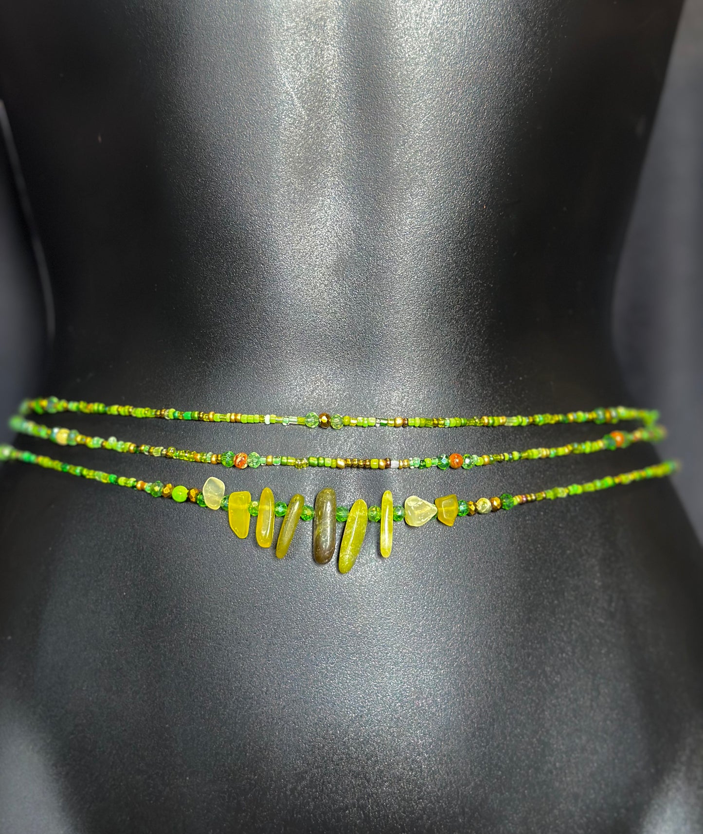 Mojito Waistbeads feat. Lime Jade Pendant