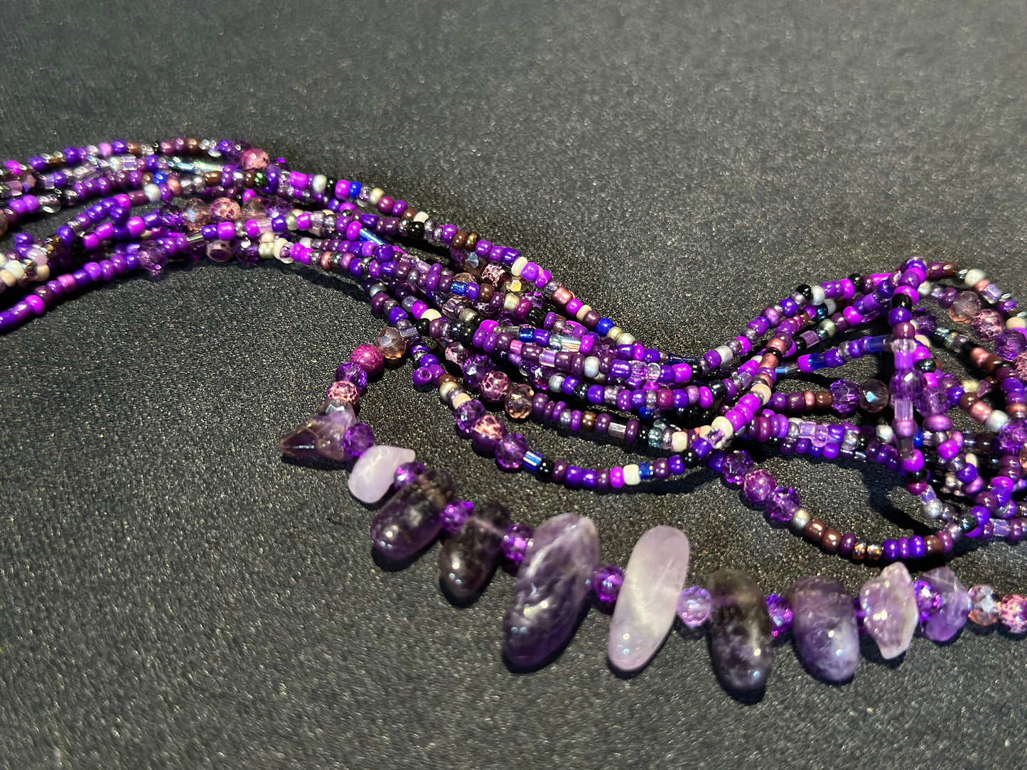 Violet Waistbeads feat. Amethyst Pendant