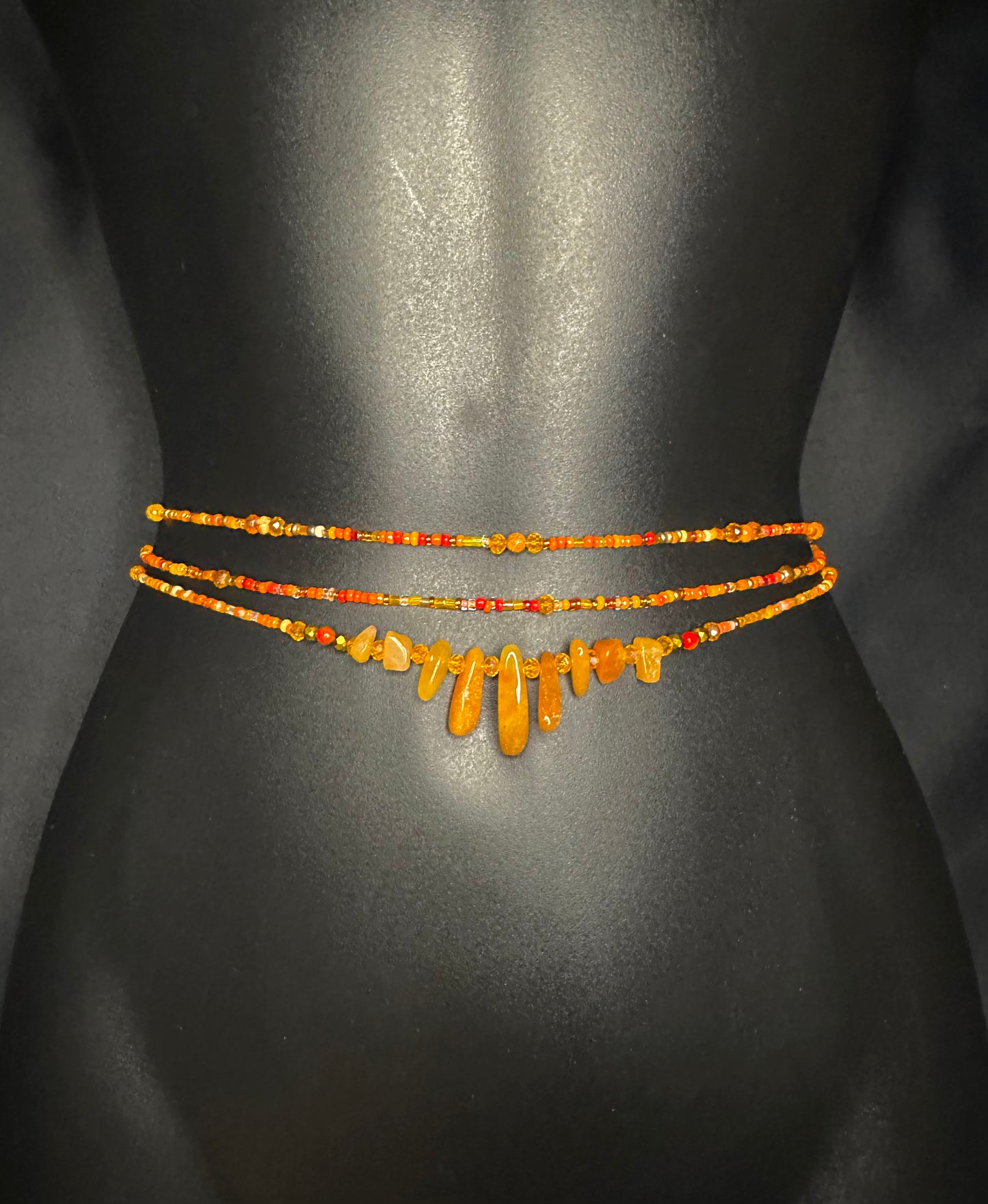 Mango Waistbeads feat. Red Aventurine Pendant