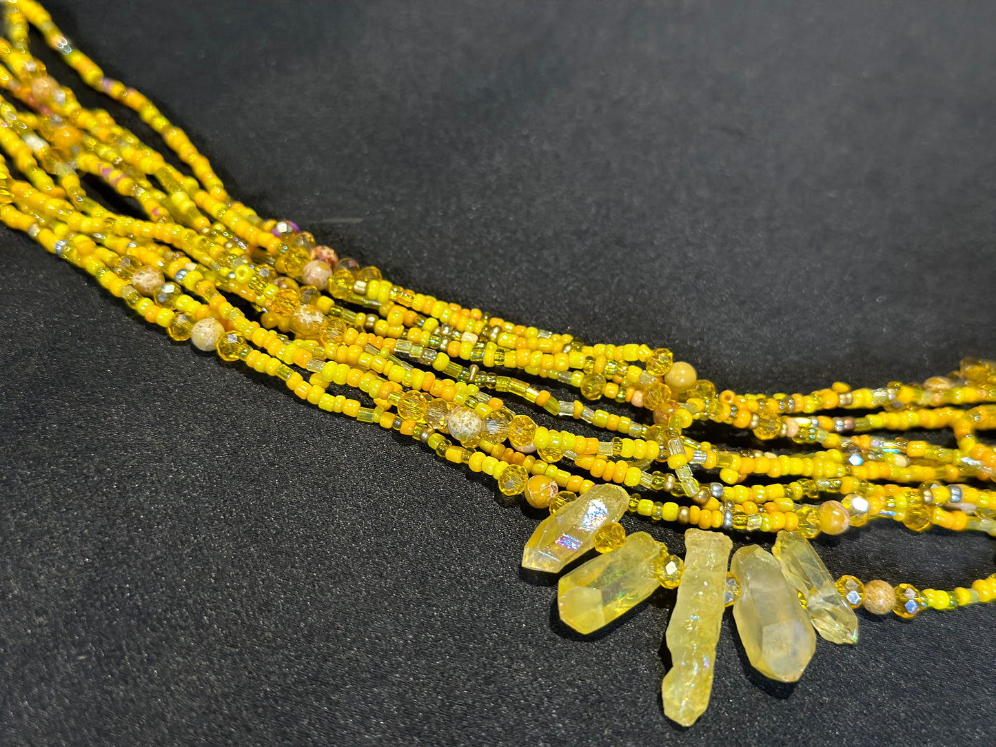 Honeycomb Waistbeads feat. Yellow Crystal Pendant