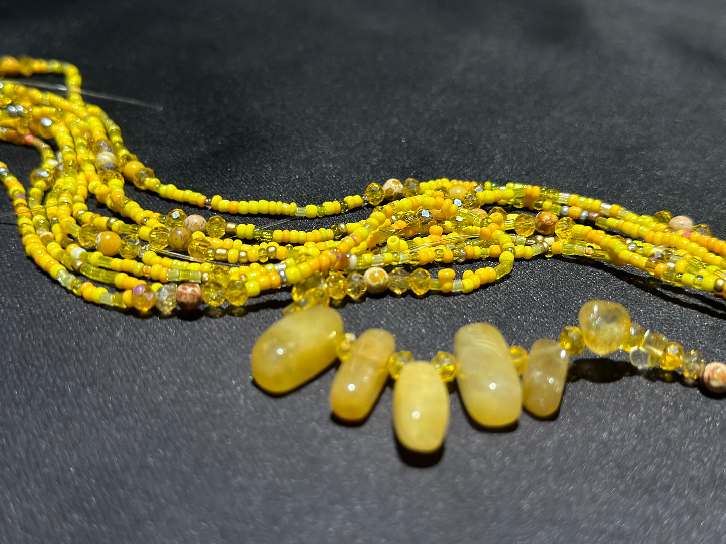 Honeycomb Waistbeads feat. Topaz Pendant