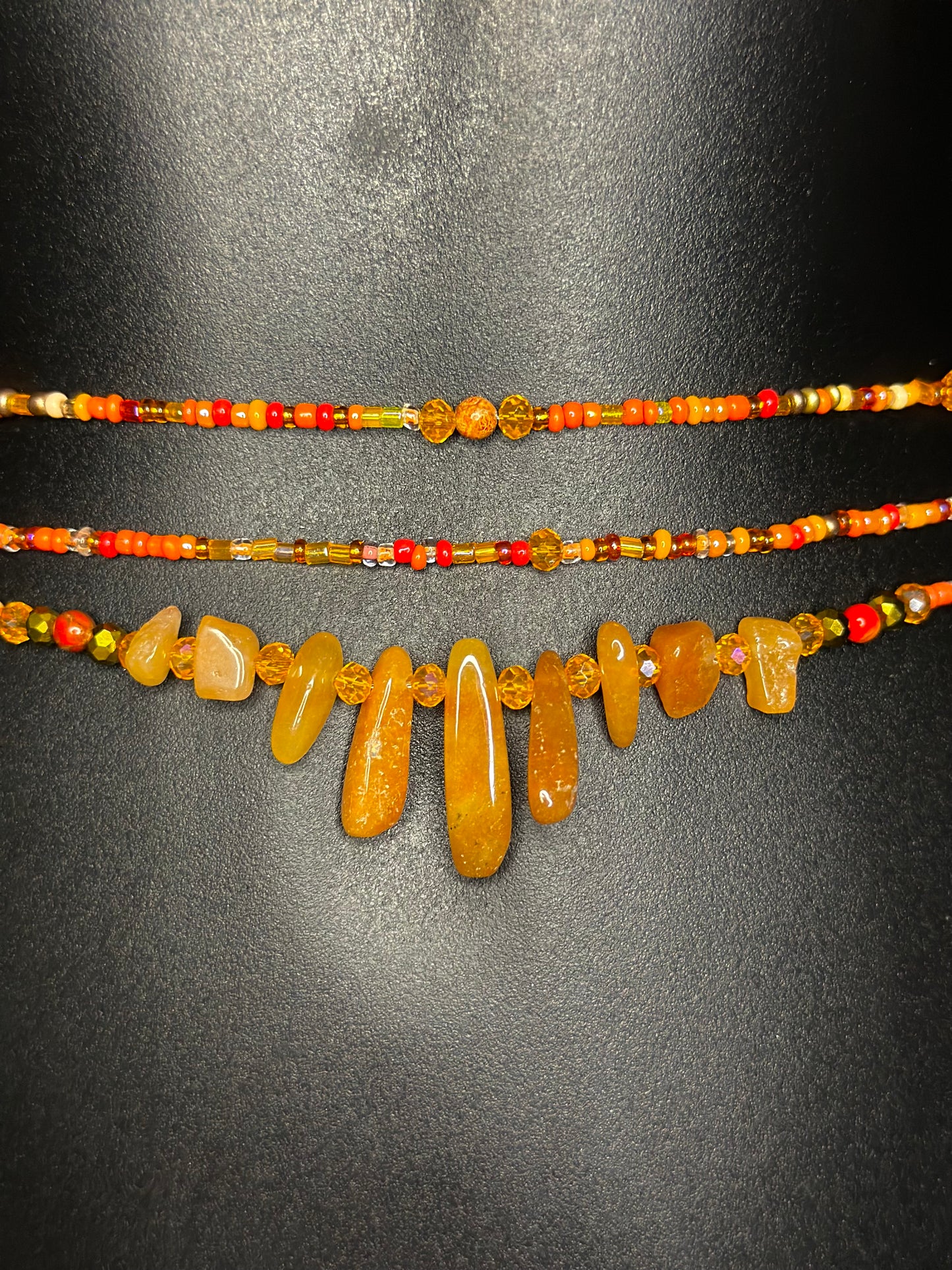 Mango Waistbeads feat. Red Aventurine Pendant