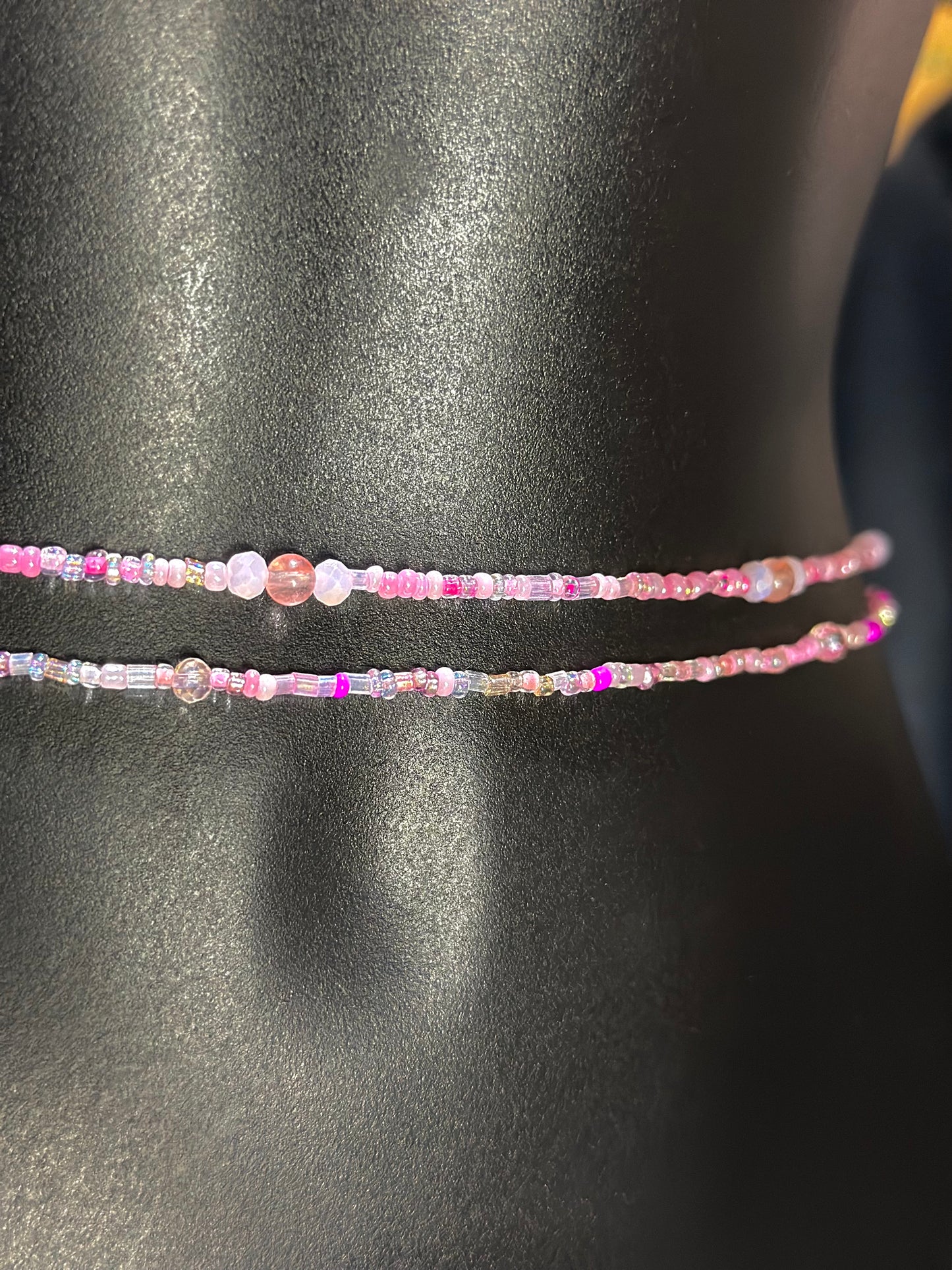 Cherry Blossom Waistbeads feat. Rose Quartz