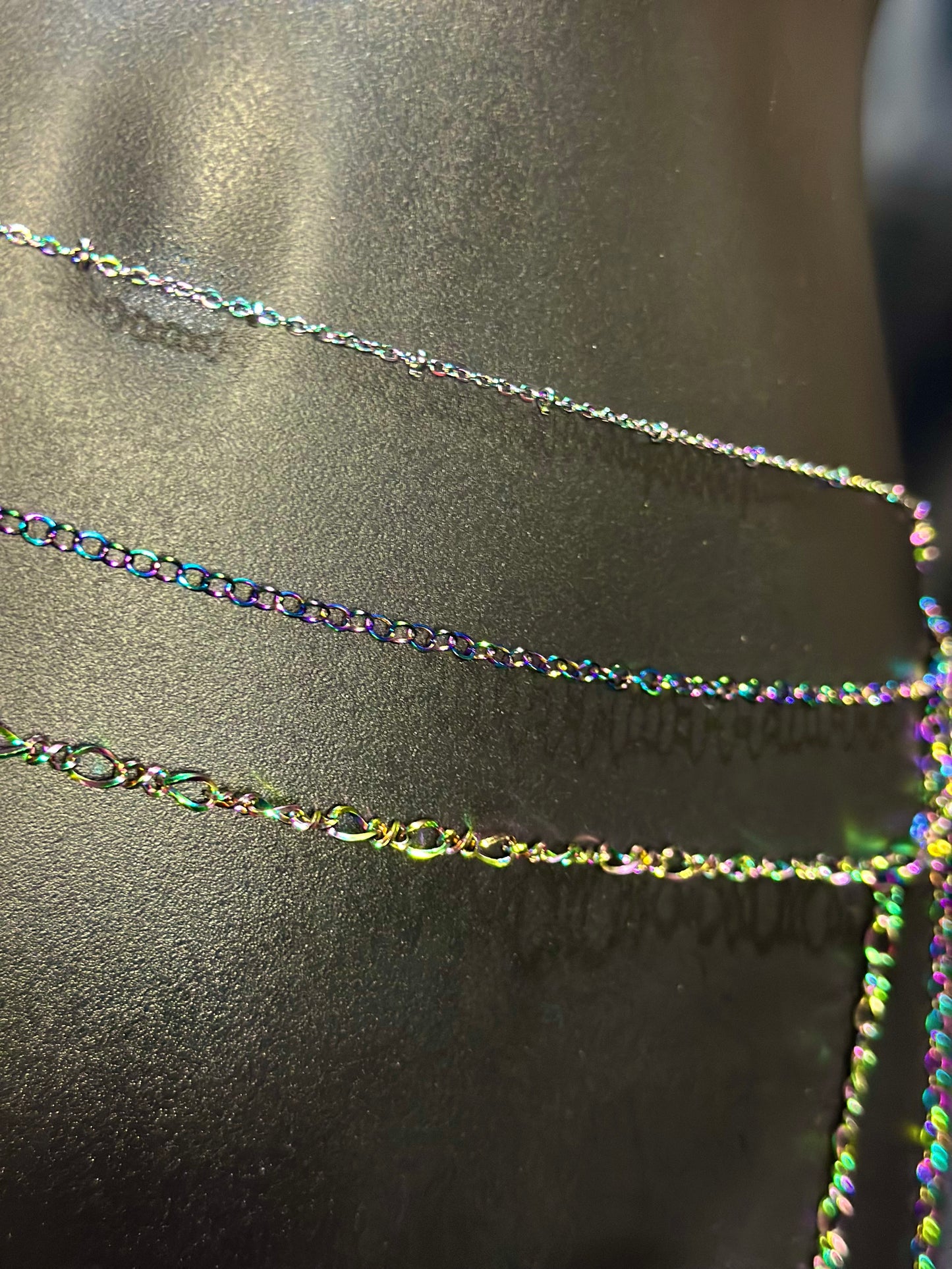 Rainbow Iridescent Rolo Waistchain