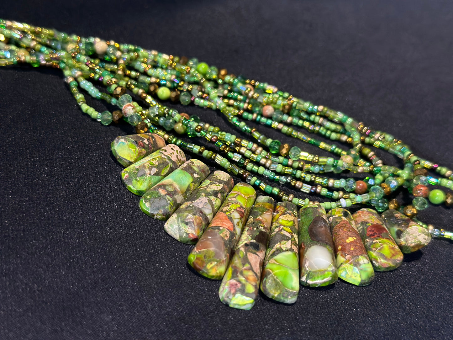 Mojito Waistbeads feat. Green Jasper Pendant