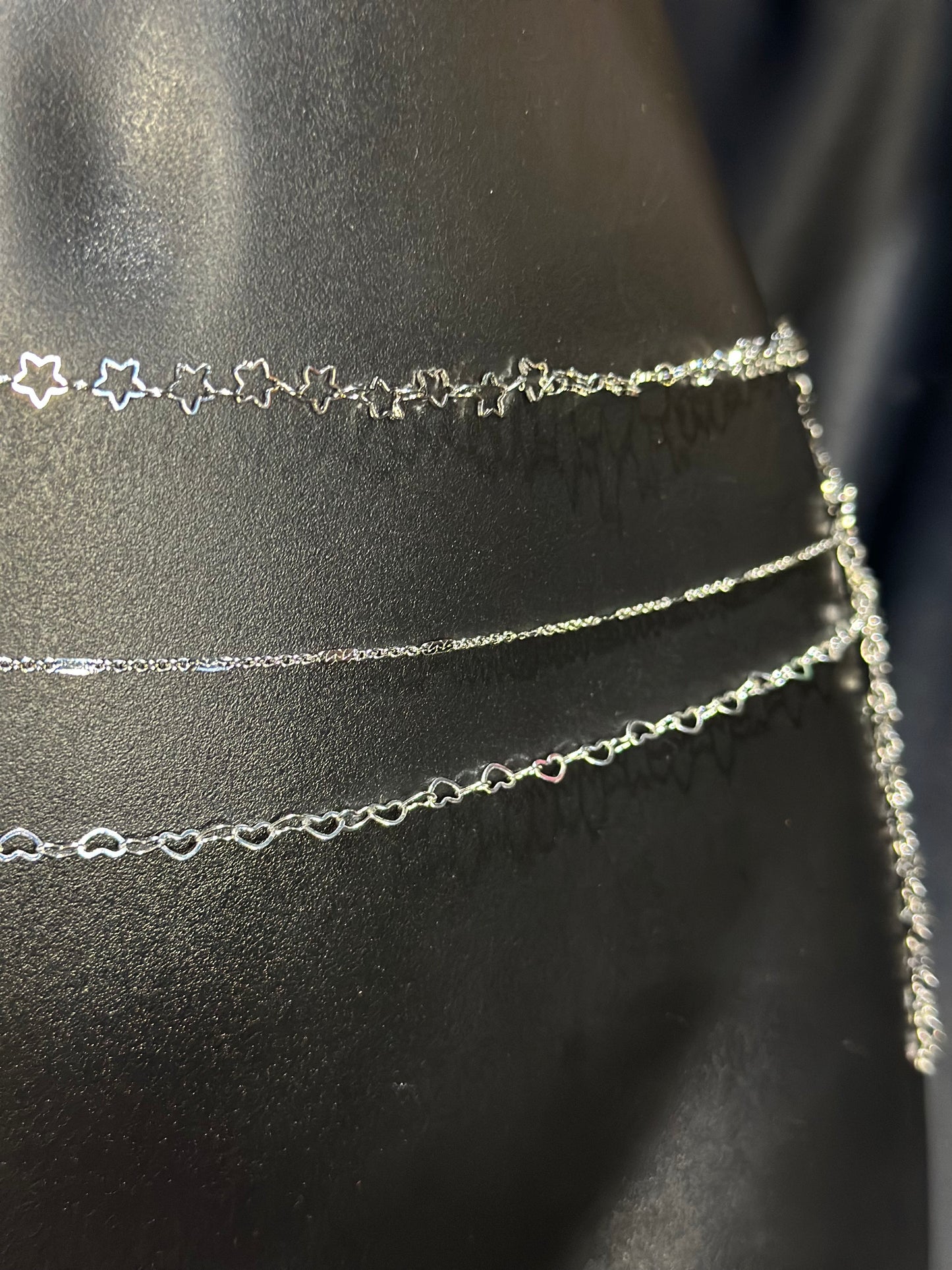 White Gold Stars Waistchain (14K)