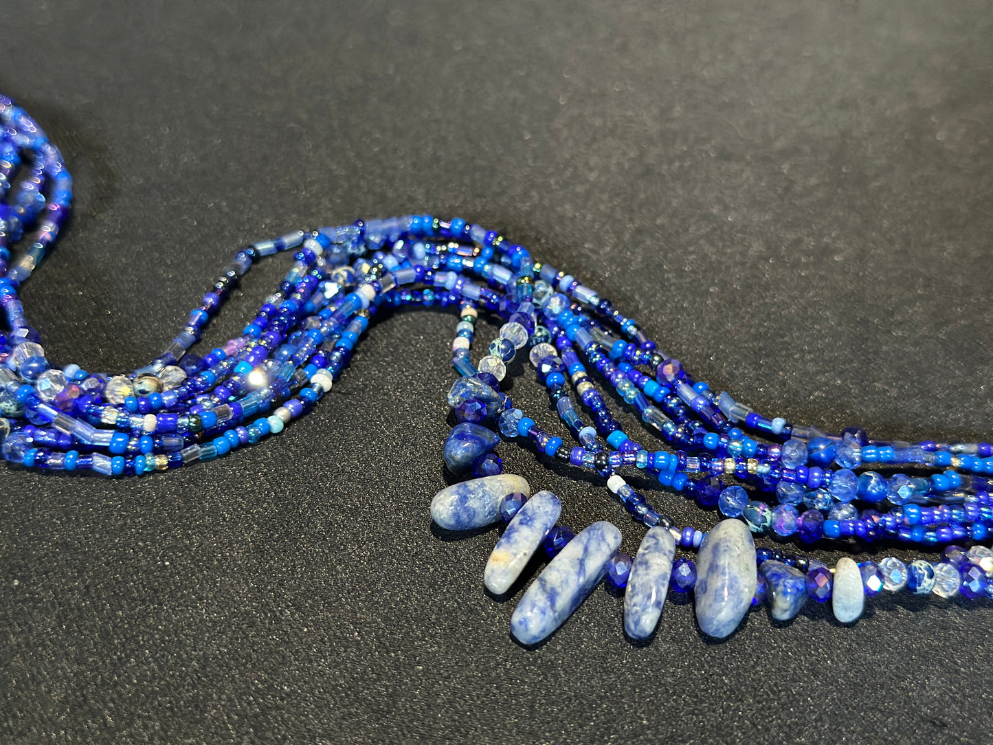 Cobalt Waistbeads feat. Lapis Lazuli Pendant