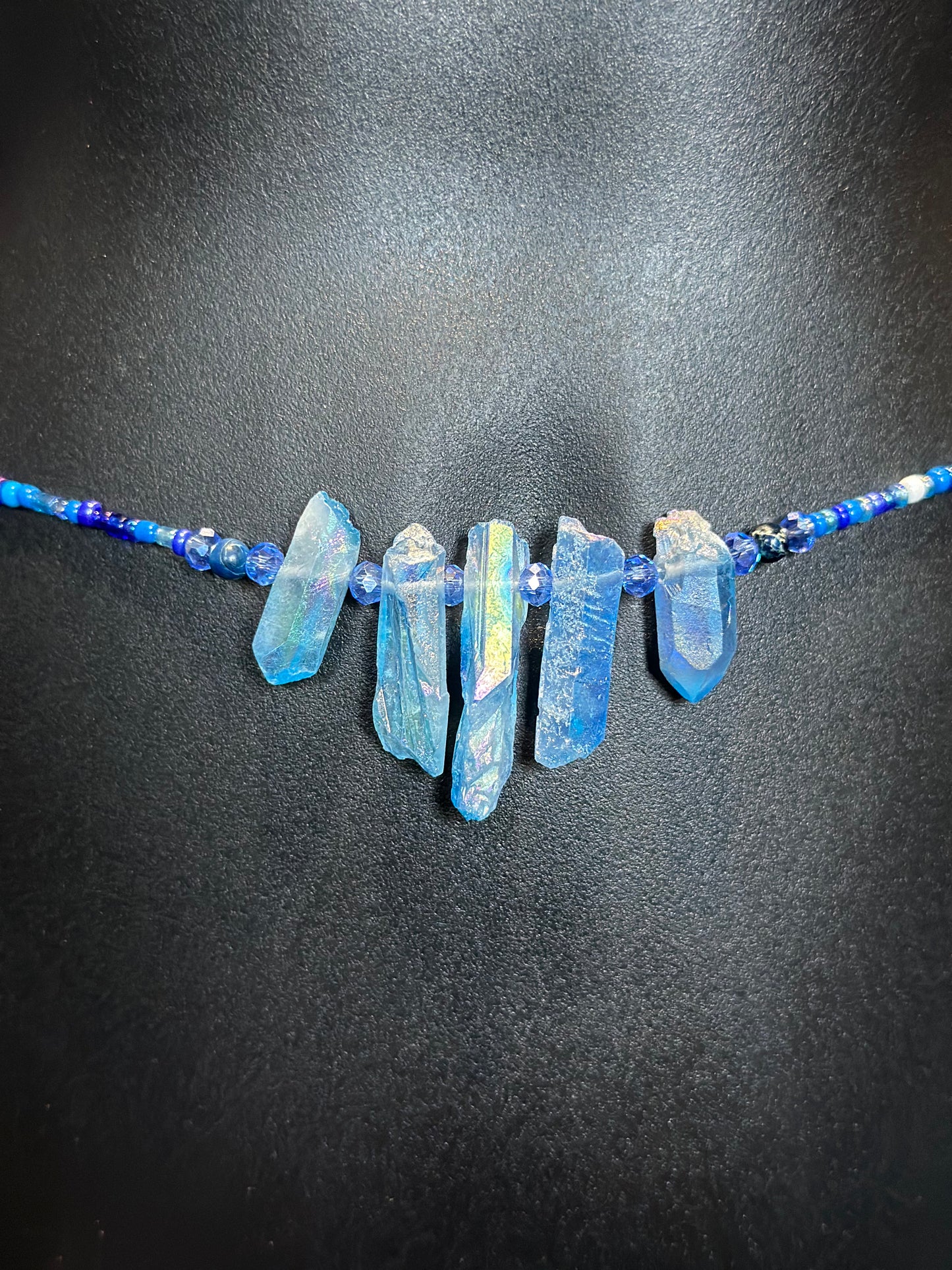 Cobalt Waistbeads feat. Blue Crystal Pendant