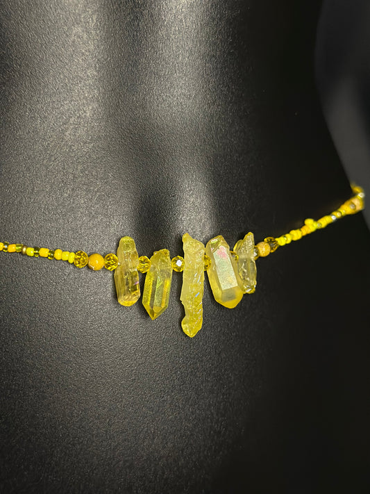 Honeycomb Waistbeads feat. Yellow Crystal Pendant