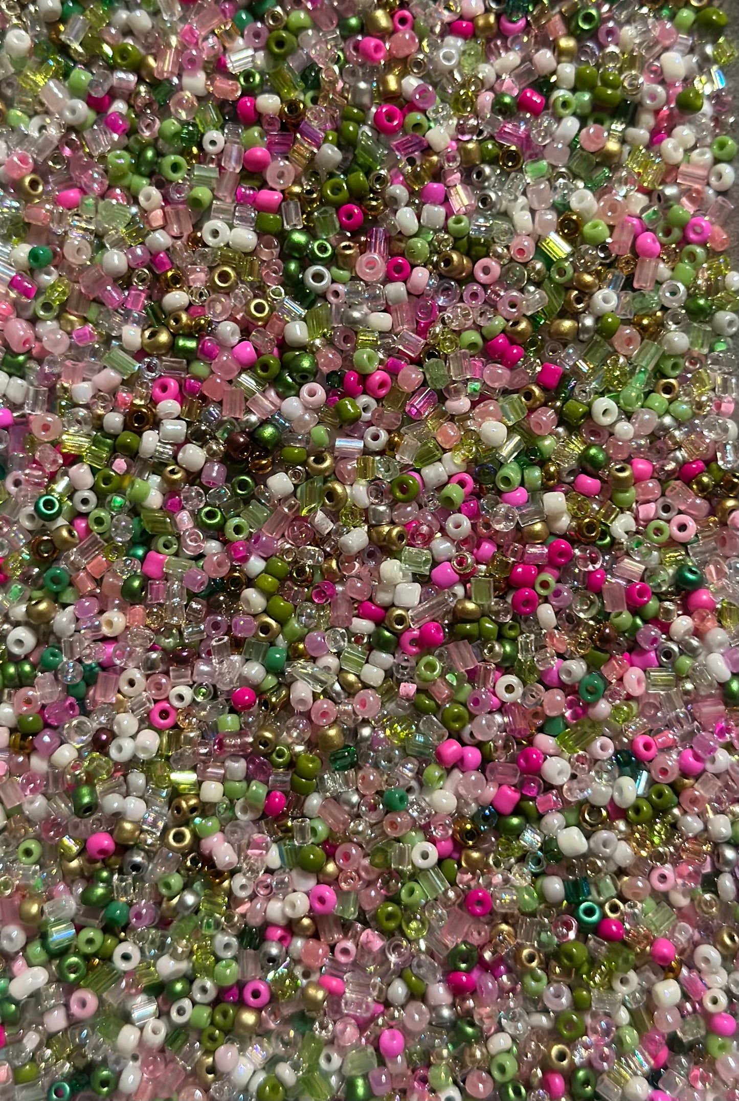 1908 Waistbeads feat. Green-Pink Rainflower Stone