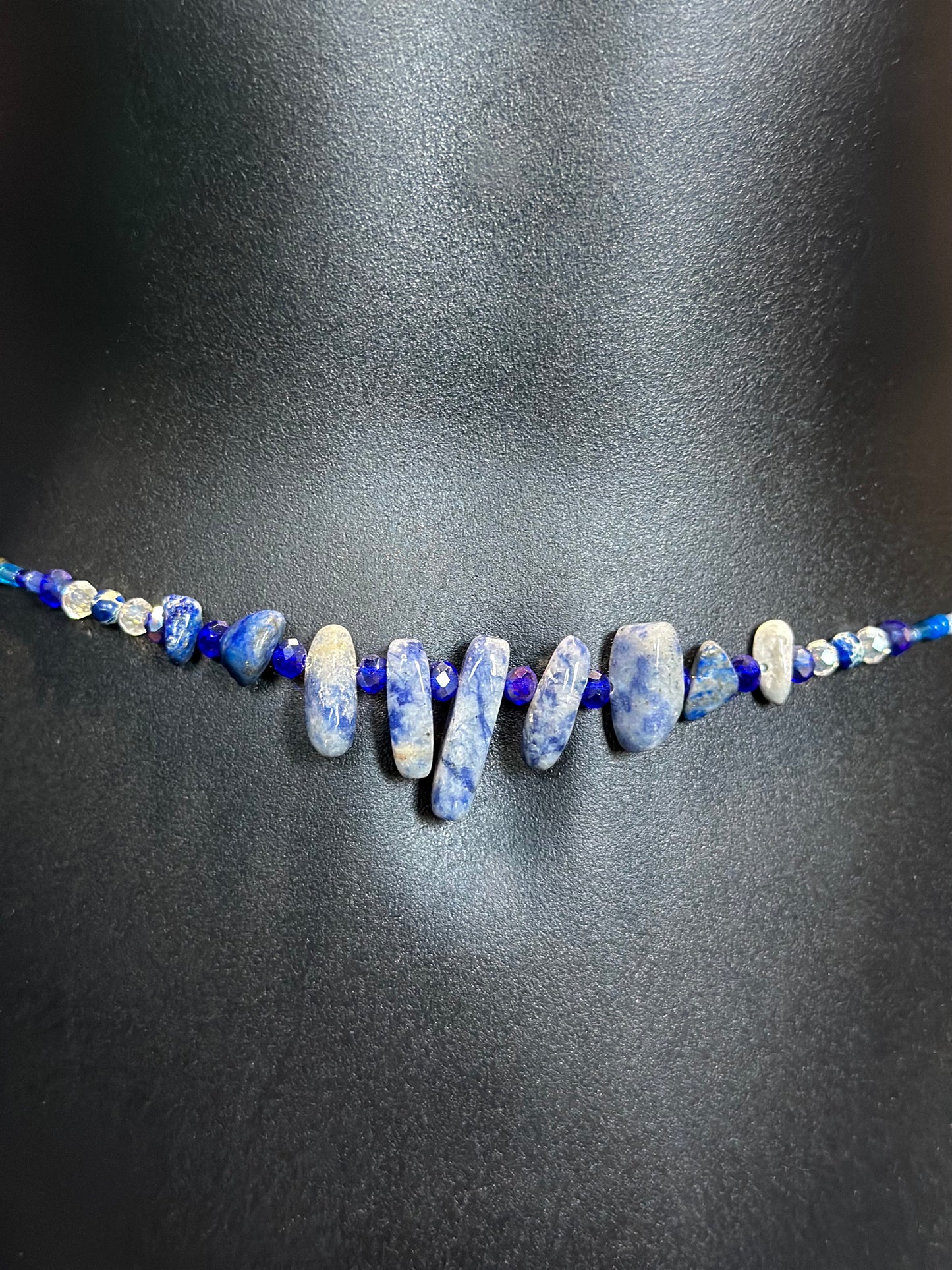 Cobalt Waistbeads feat. Lapis Lazuli Pendant