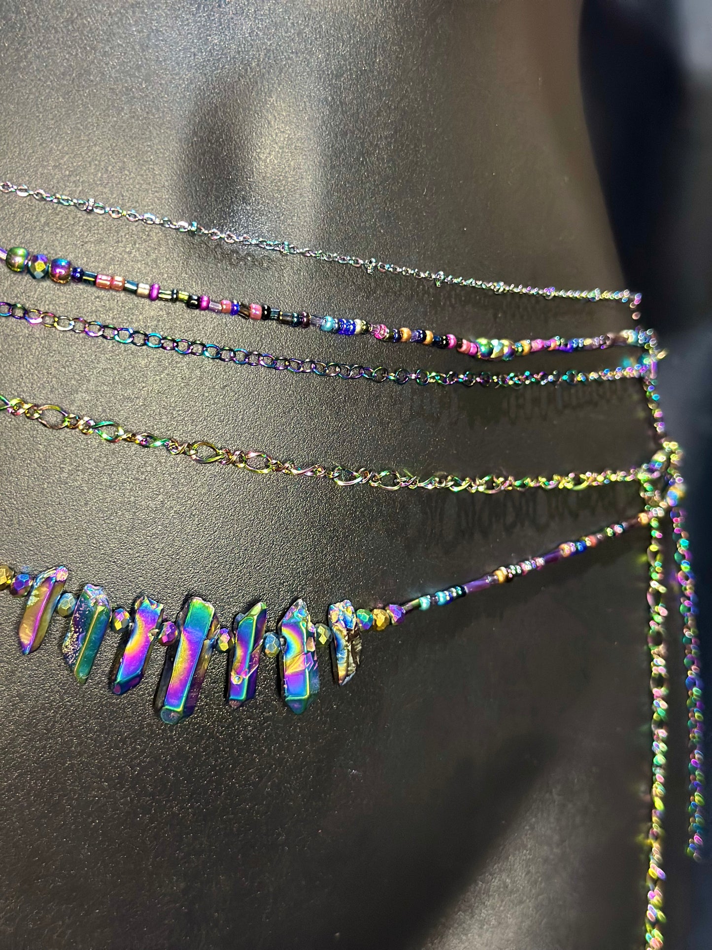 Rainbow Iridescent Fine Waistchain