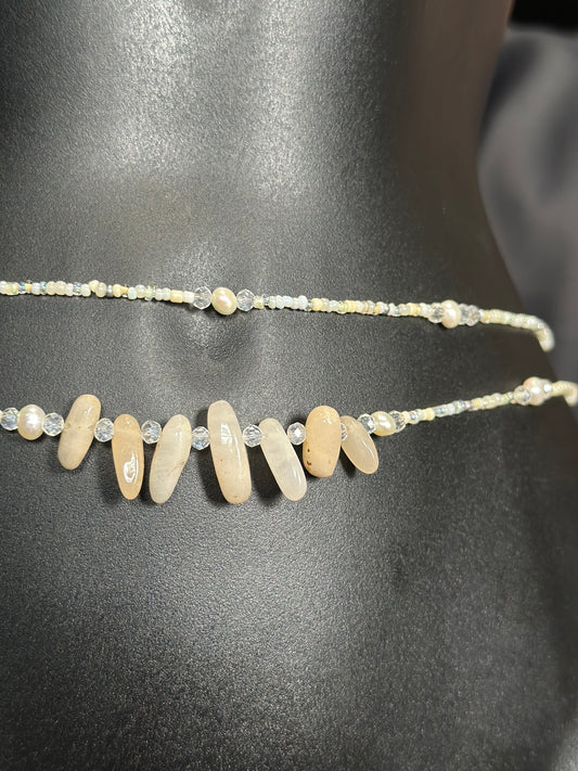 Pearl Waistbeads feat. Sunstone Pendant