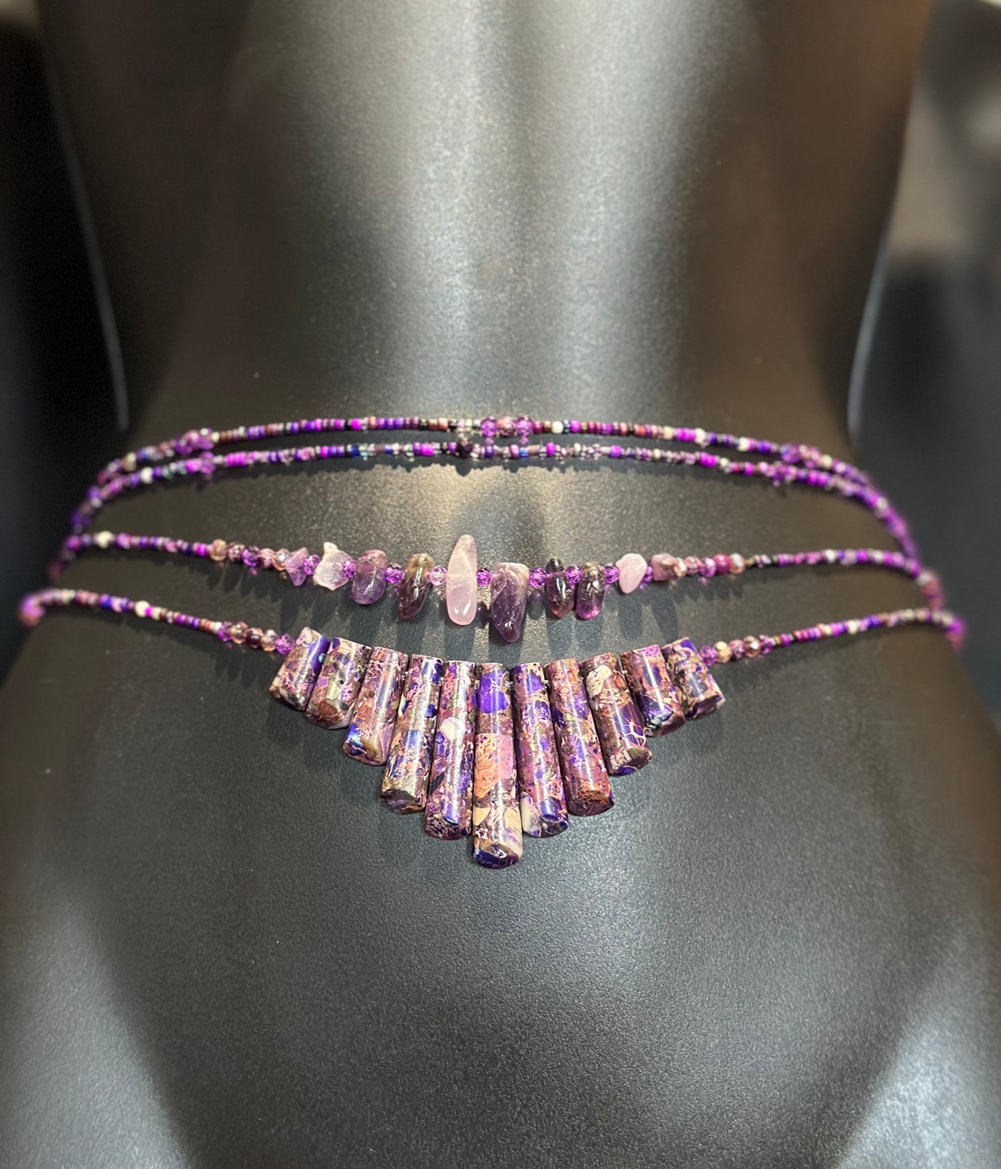 Violet Waistbeads feat. Purple Jasper Pendant