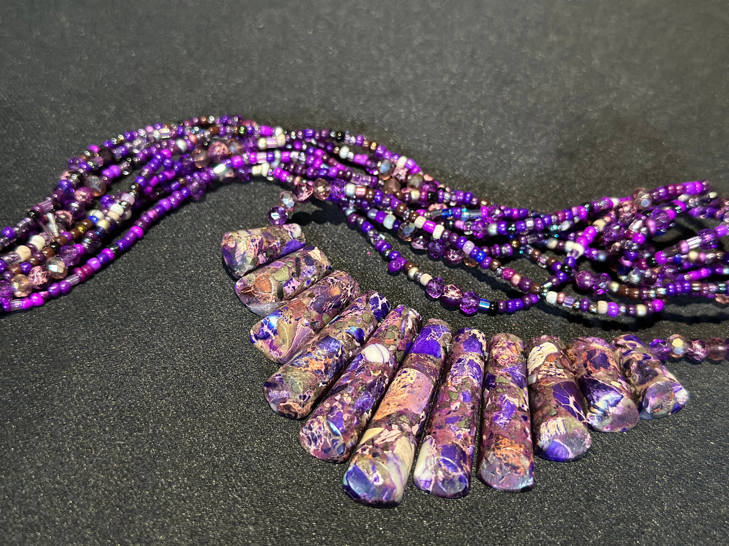 Violet Waistbeads feat. Purple Jasper Pendant