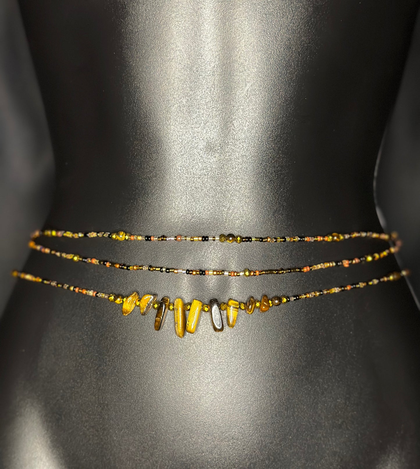 Brown Sugar Waistbeads feat. Tiger’s Eye Pendant