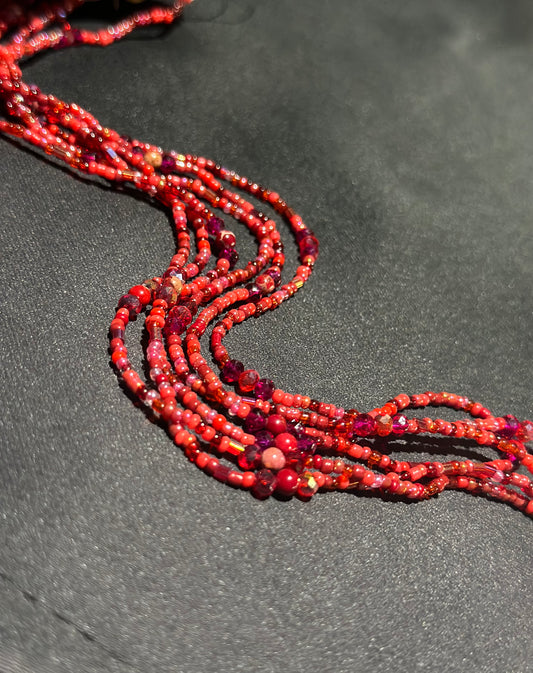 Saffron Waistbeads feat. Red Jasper