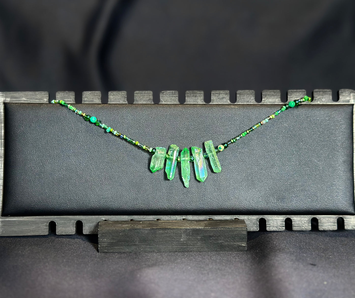 Lush Waistbeads feat. Green Crystal Pendant