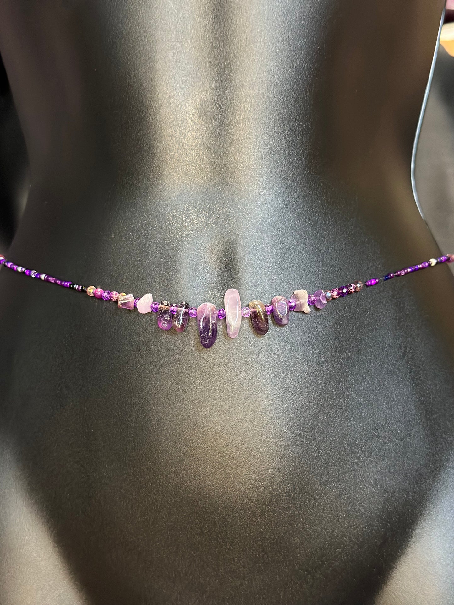 Violet Waistbeads feat. Amethyst Pendant