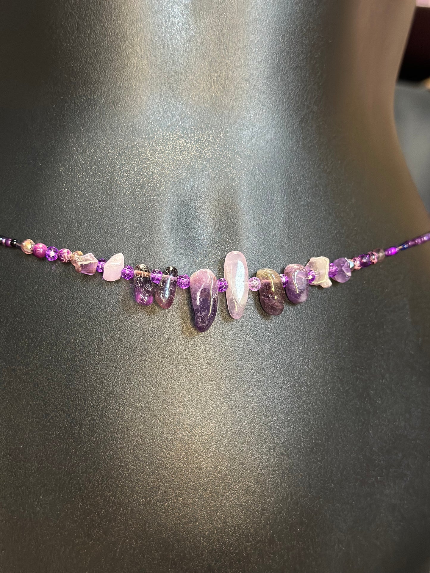 Violet Waistbeads feat. Amethyst Pendant