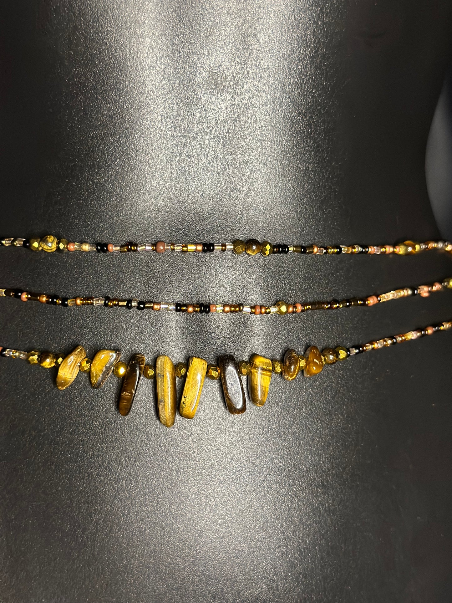 Brown Sugar Waistbeads feat. Tiger’s Eye Pendant