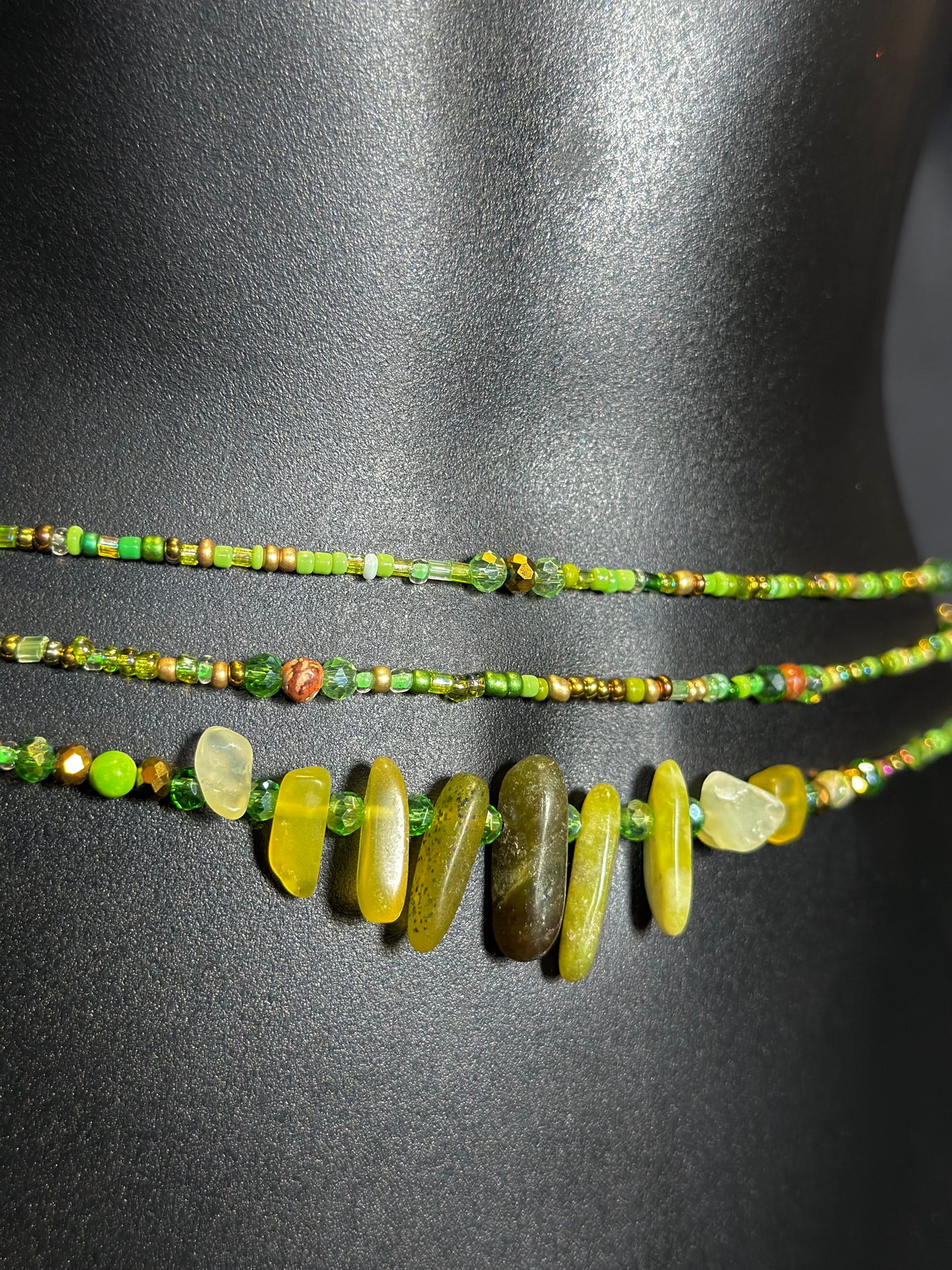 Mojito Waistbeads feat. Lime Jade Pendant