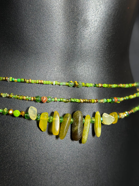 Mojito Waistbeads feat. Lime Jade Pendant