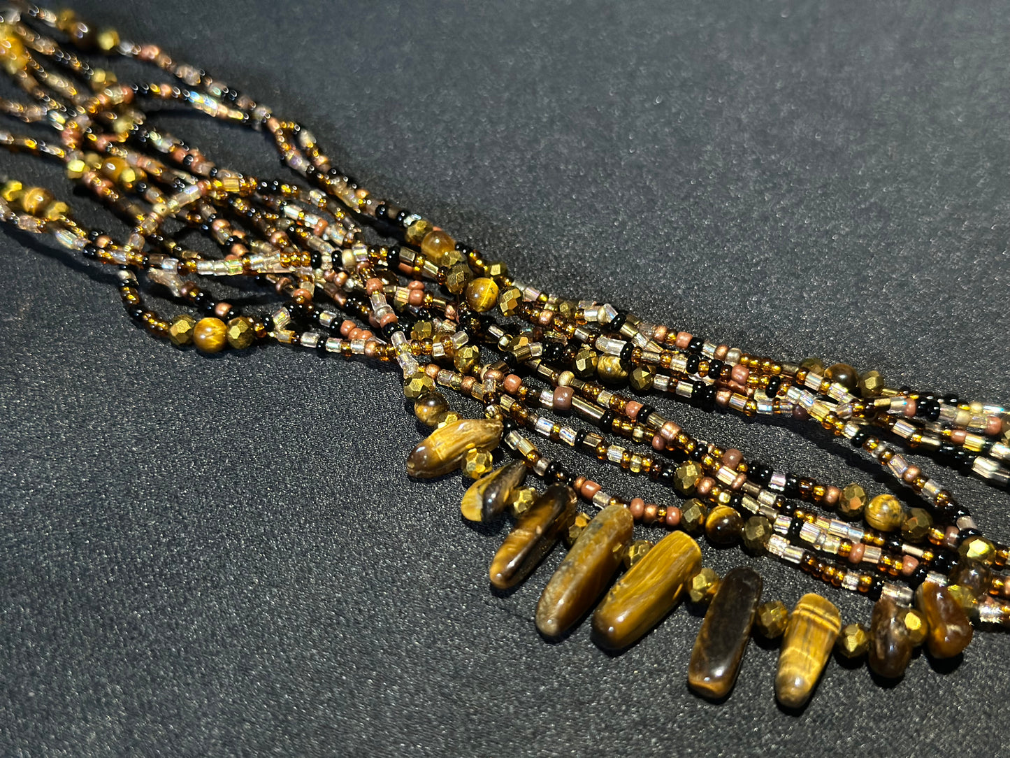 Brown Sugar Waistbeads feat. Tiger’s Eye Pendant