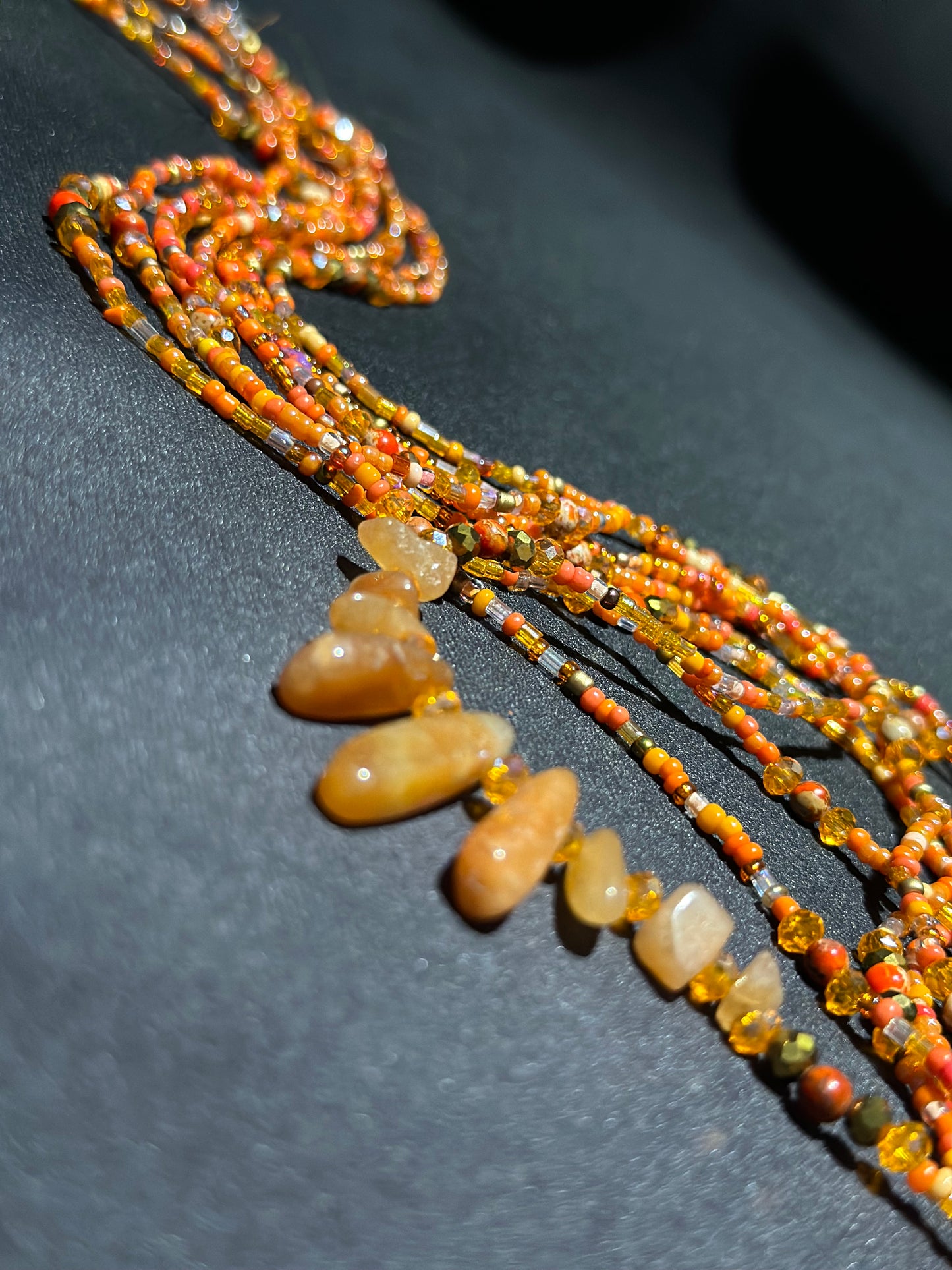 Mango Waistbeads feat. Red Aventurine Pendant