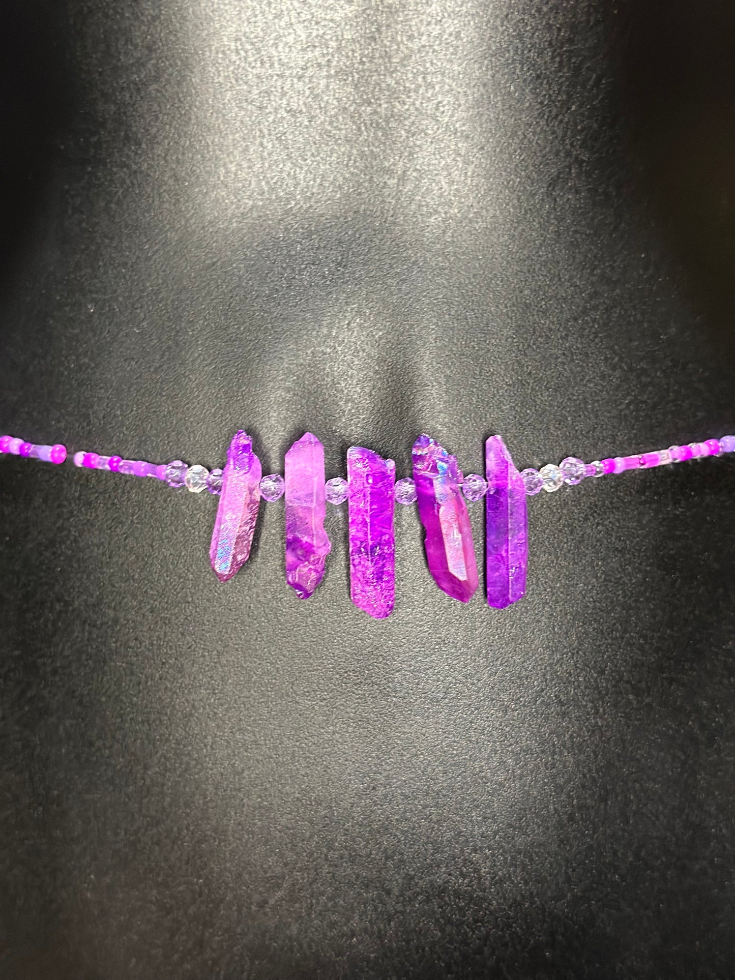 Orchid Waistbeads feat. Purple Crystal Pendant